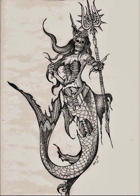 Dark Mermaid Tattoo, Taco Tattoos, Mermaid Zombie, Mermaid Skull, Zombie Tattoo, Siren Tattoo, Mermaid Tattoo Designs, Pirate Tattoo, Mermaid Artwork