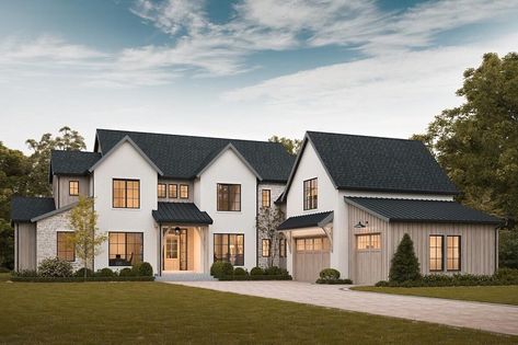 AD House Plans on Instagram: “Would you build this brand new plan? ⁠ ⁠ Here's a look at our all new Transitional House Plan #270044AF ✨🤩 ⁠ ⁠ This beauty features a main…” Modern French Country House, Multigenerational House Plans, Multigenerational House, Transitional House Plans, Modern French Country, House Farm, French Country House Plans, Flex Room, Transitional House