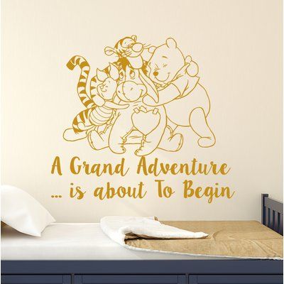 Decal House Classic Winnie the Pooh Nursery Bedroom Wall Decal Color: Gold Winnie The Pooh Nursery Quotes, Winnie The Pooh Nursery Girl, Winnie The Pooh Nursery Ideas, Classic Winnie The Pooh Nursery, Pooh Bear Nursery, Wayfair Bedroom, Bible Wall Decals, Pooh Nursery, Winnie The Pooh Themes