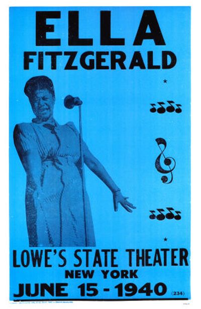 1940 Ella Fitzgerald Concert Poster - how I wish I could just jump into a time machine... Jazz Concert, Vintage Concert Posters, Music Concert Posters, Music Flyer, Jazz Poster, New York Poster, Ella Fitzgerald, Album Artwork, Music Images