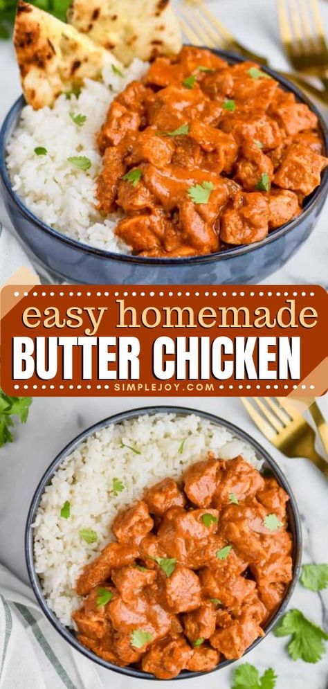 Add this Butter Chicken to your best dinner recipes! This easy chicken dinner recipe is so easy to make and tastes better than takeout. Save this pin for later! Butter Chicken Recipe Indian, Butter Chicken Recipe Easy, Murgh Makhani, Indian Butter Chicken, Better Than Takeout, Butter Chicken Recipe, Chicken Dishes Recipes, Chicken Curry, Butter Chicken