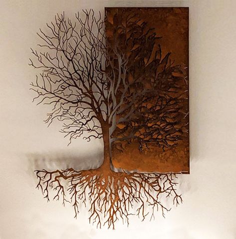 Metal Wall Decor Tree of Life Wall Art Corten Tree Metal | Etsy Wall Decor Metal Art, Tree Of Life Interior Design, Custom Wall Tree, Wood And Metal Wall Art, Large Metal Wall Art Living Room, Metal Wall Art Trees, Metal Wall Decor Living Room, Metal Tree Sculpture, Tree Of Life Decor