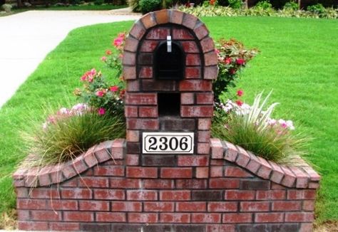 "CHARLOTTE NC MAILBOXES** " Stone Mailbox, Mailbox Planter, Brick Mailbox, Mailbox Garden, Mailbox Makeover, Mailbox Landscaping, Mailbox Ideas, Brick Projects, Mailbox Design