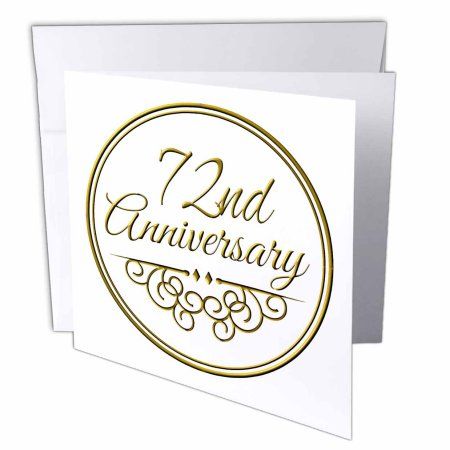 3dRose 72nd Anniversary gift - gold text for celebrating wedding anniversaries - 72 years married together, Greeting Cards, 6 x 6 inches, set of 6 17th Anniversary Gifts, 55th Anniversary Gifts, 45th Anniversary Gifts, 13th Anniversary Gifts, 60th Anniversary Gifts, 30th Anniversary Gifts, 20th Anniversary Gifts, 10th Anniversary Gifts, 50th Anniversary Gifts