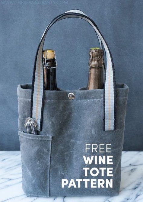 Wine Purse, Wine Bottle Bag, Wine Tote Bag, Wine Tote, Sewing Party, Wine Bag, Tote Pattern, Bottle Bag, Waxed Canvas