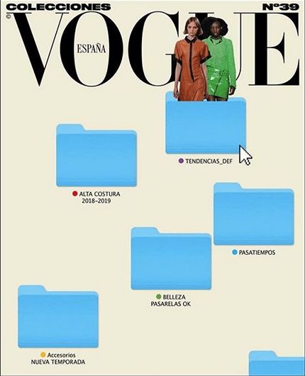 Vogue (Spain) List Graphic Design Layout, Newsletter Banner Design, Vogue Graphic Design, Brand Poster Design Ideas, Typography Cover Design, 2024 Graphic Design, Folder Design Ideas, Ad Design Inspiration, Editorial Graphics