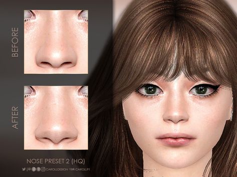 Asian Nose, Sims 4 Cc Eyes, Sims Baby, Makeup Cc, Wide Nose, The Sims 4 Pc, Sims 4 Cc Makeup, Sims 4 Cc Skin, Sims 4 Body Mods