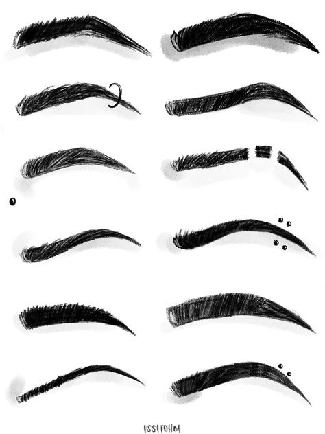 Eyebrow Reference, Cartoon Eyebrows, Anime Eyebrows, Eyebrows Drawing, Drawing Eyebrows, Eyebrow Drawing, Types Of Eyebrows, Eye Drawing Tutorials, How To Draw Eyebrows