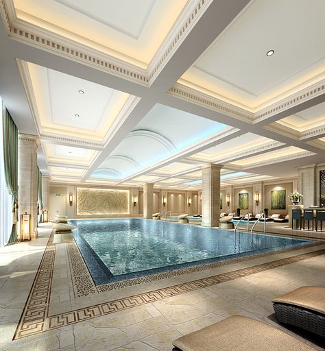 Indoor Swimming Pool Design, Indoor Pool Design, Piscina Interior, Indoor Pools, Luxury Swimming Pools, Indoor Swimming Pool, Luxury Pools, Bedroom Wallpaper, Pool Rooms