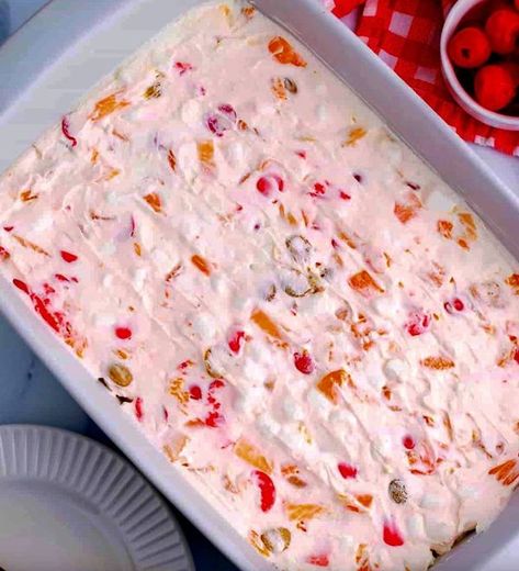 My Grandma's Treasured Recipes Frozen Fruit Salad, Fluff Salads, Frozen Fruit Salads, Fruit Salad Ingredients, Fruit Salad With Marshmallows, Best Fruit Salad, Light Desserts, Fruit Salad Recipes, Frozen Treat