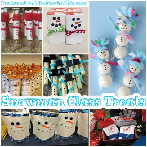 Snowman Class Treats featured on 50 Winter Holiday Class Party Ideas! From store-bought snacks to homemade treats, to non-food goodies, this list has everything you need for Christmas classroom parties. Snowman Treats For School, Prepackaged Christmas Treats For School, Christmas Juice Box Ideas, Store Bought Christmas Treats For School, Holiday Class Party Ideas, Christmas Class Treats, Class Party Ideas, Classroom Holiday Party, Classroom Christmas Party