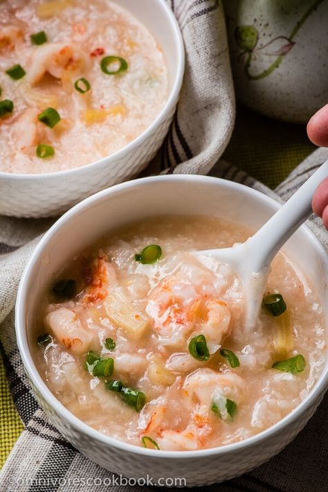 Seafood Congee Seafood Congee, Mapo Tofu, Porridge Recipes, Rice Porridge, Rice Soup, Chinese Cooking, Ultimate Comfort Food, Asian Cooking, Asian Dishes