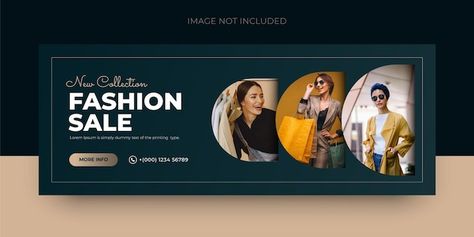 Vector fashion sale social media banner ... | Premium Vector #Freepik #vector #fashion-cover #online-banner #banner #banner-template Google Banner Ads, Creative Banners, Fashion Cover, Header Banner, Web Layout Design, Web Banner Design, Youtube Banners, Youtube Thumbnail, Web Layout