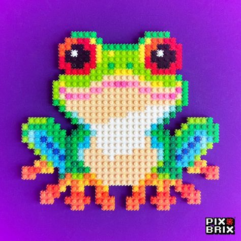 Leaping into the weekend like a pixel-perfect tree frog! 🐸✨ Who else is ready to hop away from the work week and jump into some fun? #PixBrix #Pixelart #Pixelartist #Pixels #Stemactivities #Homeschoolers #TreeFrog #Frogs #FrogLove #Frog #FrogArt Perler Bead Horse Patterns, Frog Bead Pattern, Frog Perler Bead Pattern, Frog Perler Beads, Frog Pixel Art, Pixel Frog, Hama Art, Hamma Beads Ideas, Easy Perler Bead Patterns