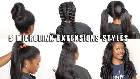 Microlink Hair Extensions Black Women, Microlinks Hairstyles, Micro Links Hairstyles, Itips Microlinks On Natural Hair, Micro Links Hair Extensions Black Women, Extensions Hairstyle, 5 Hairstyles, Hairstyle For Black Women, Microlink Hair Extensions