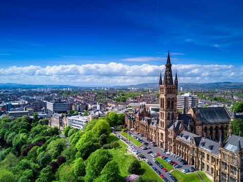 Cityscape in Glasgow, Scotland. Day Trips From Edinburgh, British Isles Cruise, Scotland Road Trip, European Cruises, Stirling Castle, Glasgow City, Living Modern, Loch Lomond, Royal Caribbean Cruise