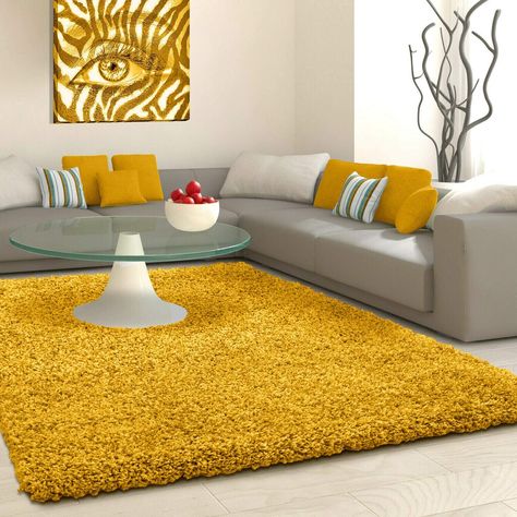 Hall And Living Room, Rugs Living Room, Living Room Decor Colors, Apartment Living Room Design, Yellow Living Room, Lounge Design, Living Room Area Rugs, Shaggy Rug, Decor Home Living Room