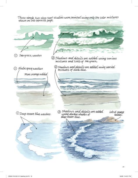 Down by the Sea with Brush and Pen Draw and Paint Beautiful Coastal Scenes By Claudia Nice Nobody captures the misty splashes and weathered details of seascapes quite like Claudia Nice. In this step-by-step guide, Claudia shares her special approach to creating dynamic watercolor compositions textured with pen & ink, acrylics and gouache. Wall Painting Techniques, Watercolor Tips, Watercolor Lessons, Watercolor Ocean, Watercolor Painting Techniques, Cat Air, 수채화 그림, Painting Lessons, Art Instructions