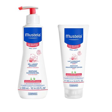 Sensitive Skin Bath Time Set | Mustela USA Mustela Baby, Fragrance Free Skin Care, Baby Cleaning Products, Baby Bath Time, Moisturizing Body Lotion, Moisturizing Face Cream, Baby Skin Care, Cleansing Gel, Moisturizing Lotions