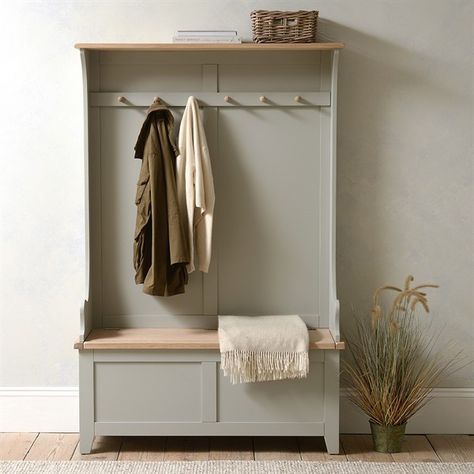 Coastal Hallway, Shoe Storage Cupboard, Hallway Cupboards, Grey Hallway, Hallway Unit, White Hallway, Porch Interior, Modern Shoe Rack, Coat Storage