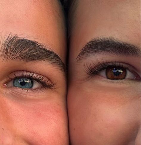 Two Eyes Photography, Brown And Blue Eyes Couple, Blue And Brown Eyes Couple, Blue Eyes Couple, Couple Eyes Pic, Brown And Blue Eyes, Blue And Brown Eyes, Close Up Eye, Blue Eyes Aesthetic