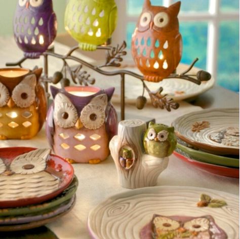 Owl Tableware Thanksgiving Serving Dishes, Owl Kitchen Decor, Crazy Owl, Thanksgiving Dinnerware, Owl Facts, Hostess Gifts Thanksgiving, Owl Kitchen, Sunflower Kitchen Decor, Hand Painted Bottles