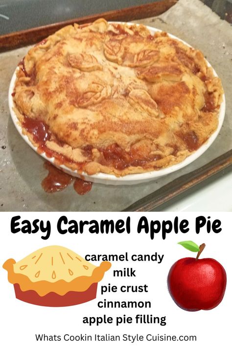 Easy Caramel Apple Pie Caramel Apple Walnut Pie Recipe, Caramel Apple Pie Filling Canned, Apple Pie Caramel Apple Recipe, Caramel Apple Pie Recipe Easy, Ocharleys Caramel Pie Recipes, Caramel Apple Desserts Easy, Apple Pie With Canned Filling, Carmel Apple Pie Recipe, Easy Caramel Apple Pie