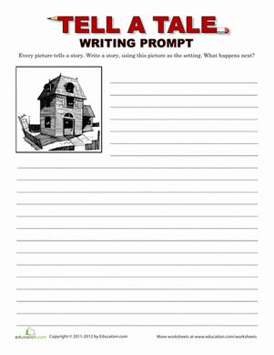 Fifth Grade Reading & Writing Worksheets: Writing Prompt: Haunted House Fifth Grade Reading, Halloween Creative Writing, House Worksheet, 5th Grade Writing Prompts, 6th Grade Writing, Creative Writing Worksheets, Picture Writing, Teaching 6th Grade, Scary Story