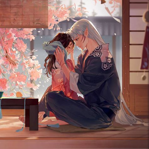 Sesshomaru And Rin, Vampire Knight Manga, Rin And Sesshomaru, Seshomaru Y Rin, Kagome Higurashi, Misty Mountains, Fantasy Couples, Vampire Knight, Anime Aesthetic