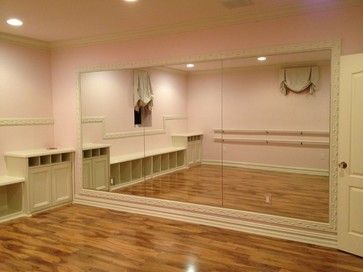 Ideas For An At-Home Dance Space | Your Daily Dance Home Gym Design Basement, Sitting Shelf, Home Ballet Studio, Basement Gym Ideas, Ballet Room, Dance Studio Design, Ruangan Studio, Home Dance Studio, Ballet Stuff