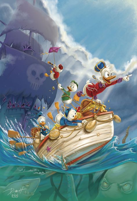 Lucky Ducks, Dagobert Duck, Potrait Painting, Donald And Daisy Duck, Uncle Scrooge, Retro Disney, Disney Duck, Scrooge Mcduck, Duck Tales