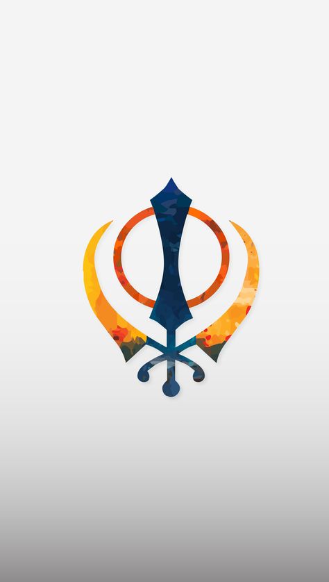 Khanda stylized Illustrations the Sikh symbol of faith. Khalsa Wallpapers, Khanda Wallpapers, Sikh Warrior Tattoo Design, Sikh Guru Hd Wallpaper, Sikhism Symbol, Sikh Quotes Wallpapers, Sikh Wallpapers, Sikh Warrior Wallpaper, Sikh Paintings