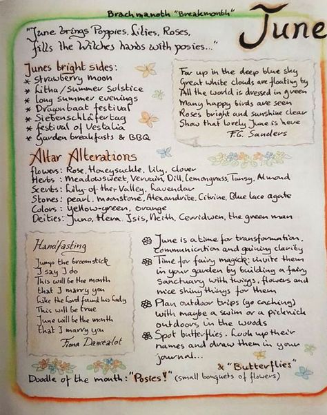 Month Magical Correspondences, June Witchcraft, June Correspondences, June Magick, June Moon, Witchcraft Quotes, Charmed Book Of Shadows, Strawberry Moon, Witch Room