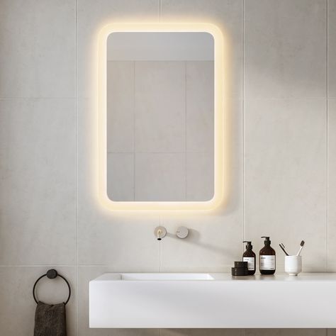 Varenna Rectangle 610 3000K 0-10V Illuminated Bathroom Mirror, Lit Mirror, Led Vanity Mirror, Illuminated Mirror, Astro Lighting, Classic Mirror, Glass Floats, Illuminated Mirrors, Lighted Vanity Mirror