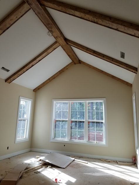 Ceiling Beams, Master Bedroom Ceiling Beams, Stained Beams, Faux Beams Sloped Ceiling Beams, Beam In Living Room Ceiling, Faux Beams Ceiling Living Rooms, Vaulted Ceiling Wooden Beams, Beams On The Ceiling, Pitched Ceiling Beams, Beam Ceiling Bedroom, Faux Beams Bedroom Ceiling, Beams On Angled Ceiling