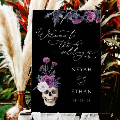 $64.60 | Gothic Welcome Sign Dark Wedding Halloween N100 | Halloween Party | calligraphy wedding sign, welcome sign, venue sign, dark wedding welcome sign, halloween wedding sign, black magic wedding, halloween wedding, vintage goth wedding, gothic wedding, gothic wedding welcome sign Vintage Goth Wedding, Wedding Sign Black, Welcome Sign Halloween, Magic Wedding, Gift Calligraphy, Wedding Gothic, Gothic Elements, Haunted House Party, Wedding Halloween