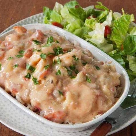 Cheaters Shrimp Etouffee Seafood Etouffee Recipe, Christmas Turkey Recipes, Etouffee Recipe, Shrimp Etouffee, Shrimp Soup, Bbq Chicken Recipes, Leftover Turkey Recipes, Cream Of Mushroom Soup, Cream Of Celery Soup