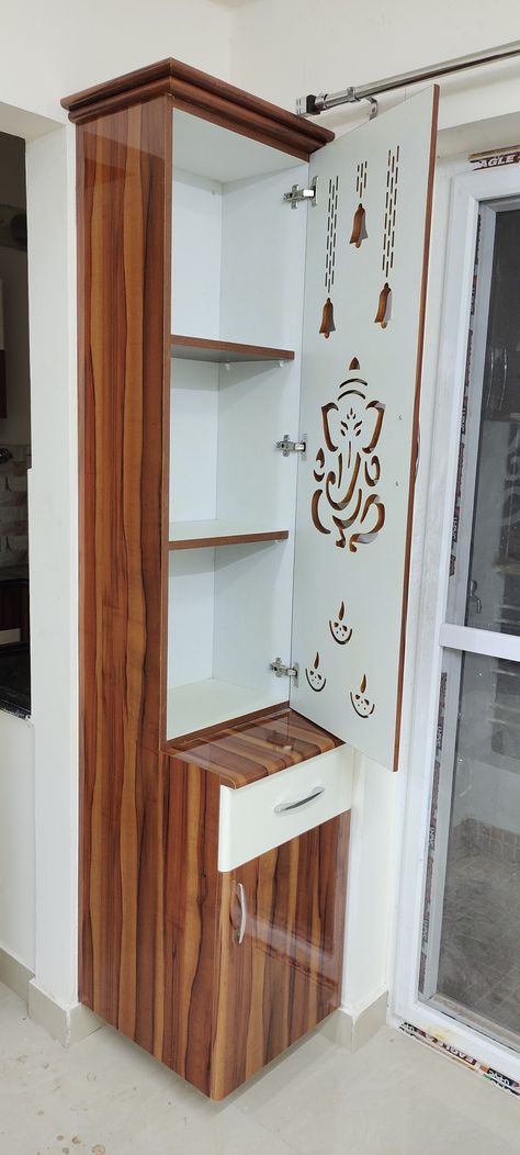 Compact Pooja Unit, 2 Feet Pooja Unit, Corner Pooja Unit, Pooja Unit Designs, Small Pooja Unit, Pooja Shelf, Puja Unit, Pooja Unit, Pooja Room Door Design