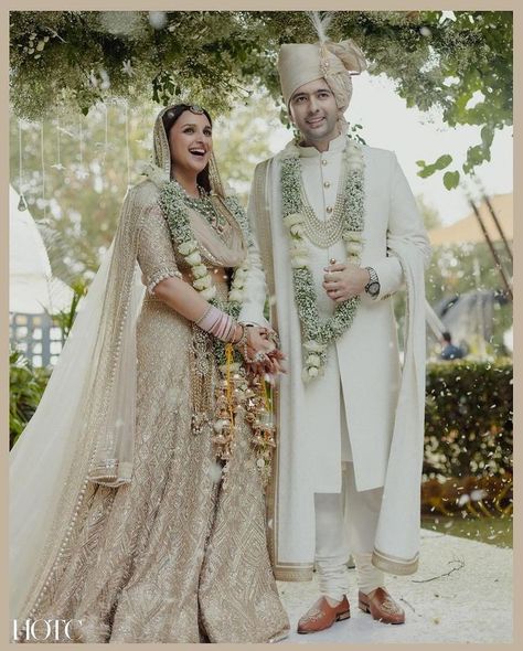 Couple Wedding Dress Indian Matching, Bride And Groom Indian Wedding Outfit, Groom Indian Wedding Outfits, Raghav Chadha, Priyanka Chopra Wedding, Fashion Intern, Indian Wedding Clothes For Men, Wedding Outfits For Groom, Wedding Dresses Indian