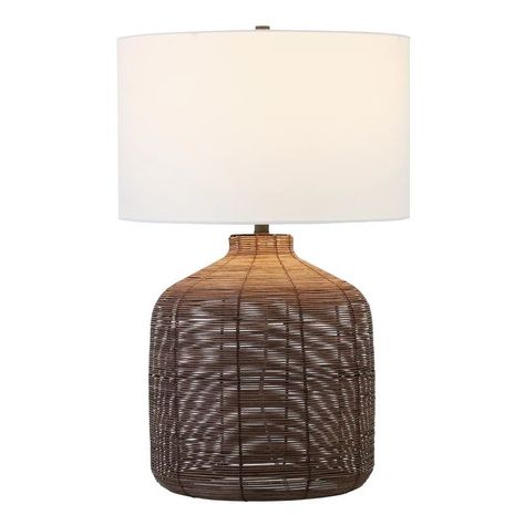 Table Lamp | Wayfair North America Rattan Table Lamp, Coastal Cottage Decorating, Wood Arch, Rattan Table, Cfl Bulbs, Living Room Side Table, Green Wood, Accent Lamp, Boys Room Decor