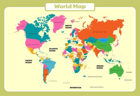 Flat World Map, Accurate World Map, Free Printable World Map, Blank World Map, Cool World Map, World Map Outline, Printable World Map, Color World Map, World Map With Countries