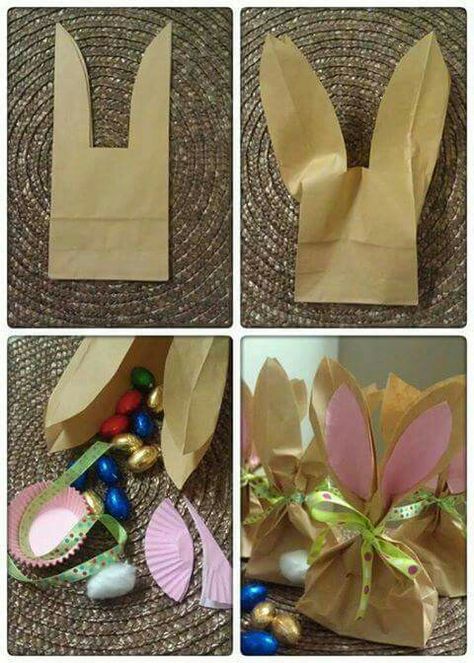 Bunny treat bags from plain brown paper bags small bits of construction paper and ribbon Easter Bunny Treat Bags, Bunny Treat Bags, Easter Bunny Treats, Easter Bunny Gifts, Bunny Treats, Easter Goodies, Bunny Gifts, Spring Holidays, Easter Time