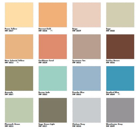 Sherwin Paint Colors, Mid Century Paint Colors, 1950s Color Palette, Houses Beach, Mid Century Paint, Modern Paint Colors, Sherwin Williams Color Palette, Mid Century Colors, Mid Century Modern Colors