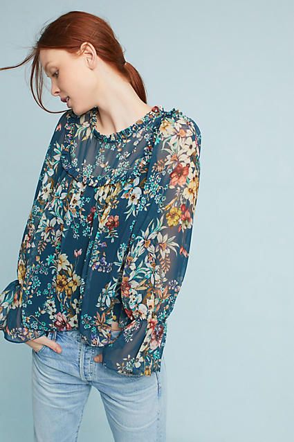 Eri + Ali Velma Ruffled Top, affiliate link Print Blouse Outfit, Anthro Style, Anthropologie Clothing, Floral Peasant Top, Floral Peasant Blouse, Peasant Shirt, Anthropologie Style, Ruffled Top, Skateboarder