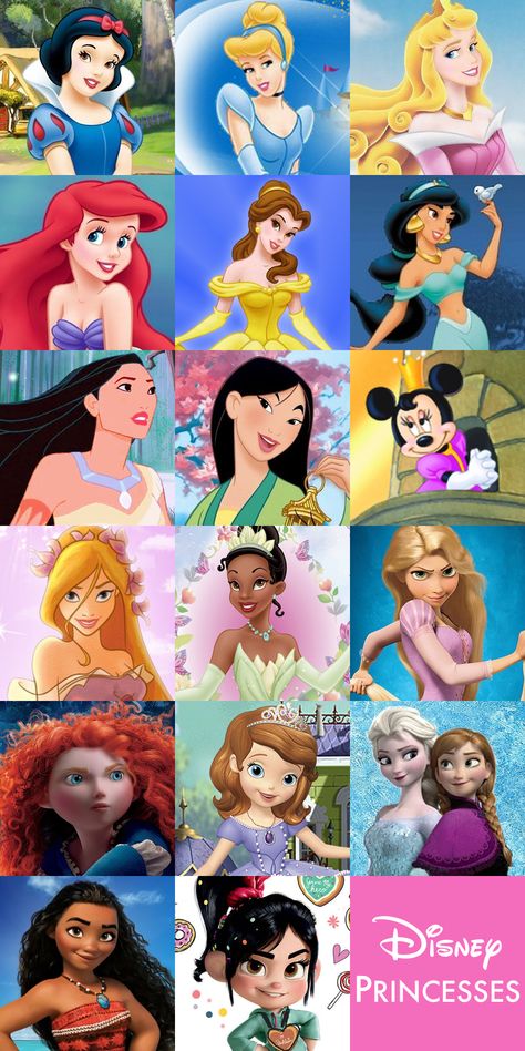 All Disney Princess Images, Disney Princess Together, Disney Princess Doll Set, Disney Princess Films, Real Disney Princesses, All Princess, Official Disney Princesses, Disney Character Art, Disney Princess Cartoons