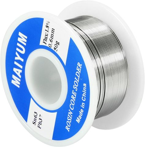 MAIYUM 63-37 Tin Lead Rosin Core Solder Wire for Electrical Soldering (0.6mm 50g) - Amazon.com Solder Wire, Tv On The Radio, Circuit Board, Soldering, Radios, Tin, Electricity