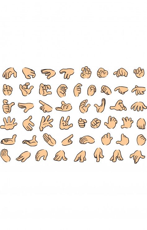 Hand Drawing Poses Reference, 3 Finger Hand Reference, Character Hand Drawing, Chibi Hands Holding Something, Cartoon Hand Drawing Reference, Character Hand Design, How To Draw Pointing Finger, Cartoon Hand Poses, Cartoon Pointing Finger