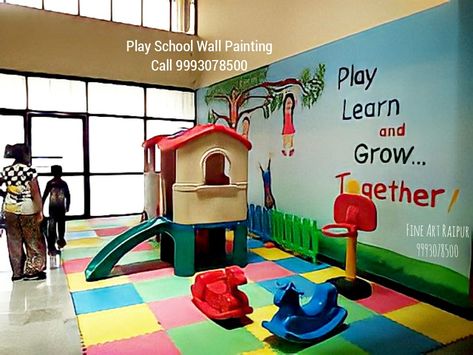 Play Learn And Grow Together Wall, Play Learn And Grow Together, School Painting, Play School, Grow Together, Wall Painting, Fine Art, Wall Art, Wall