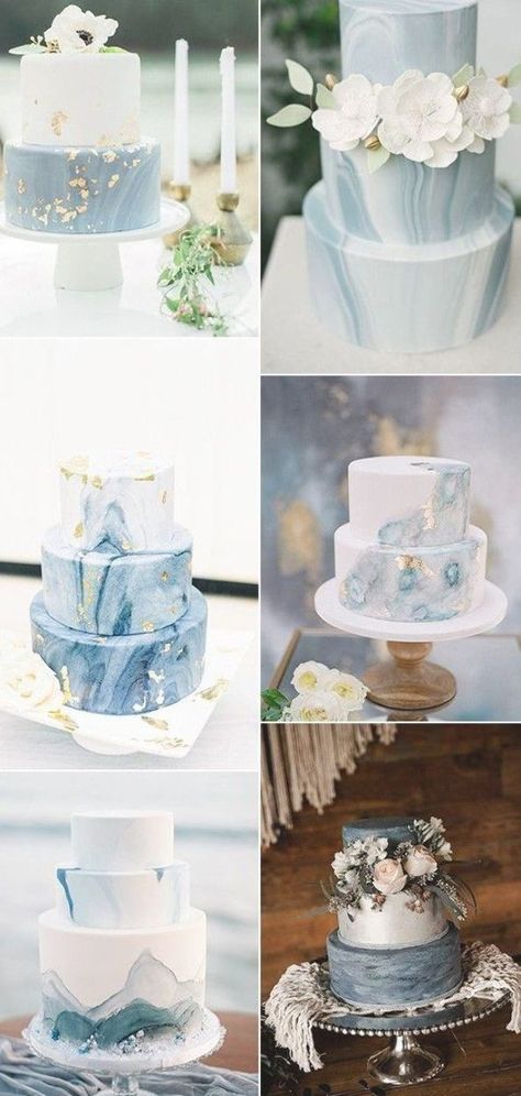 Wedding Cake 2023 Trends, 2024 Wedding Cake Trends, Wedding Cakes Spring, Dusty Blue Wedding Cake, Simple Wedding Cake Ideas, Baby Blue Wedding Theme, Beach Wedding Cakes, Blue Wedding Cakes, Simple Wedding Cakes