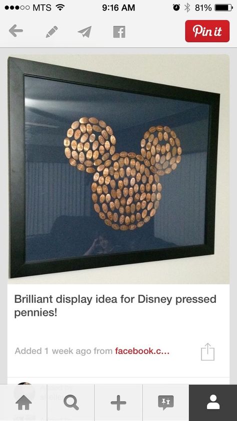 Press pennies.. Need ideas....What do you do with them after you are home? - TouringPlans Discussion Forums Pressed Pennies, Casa Disney, Deco Disney, Disney Rooms, Disney Home Decor, Disney Decor, Room Deco, Disneyland Trip, Disney Tips